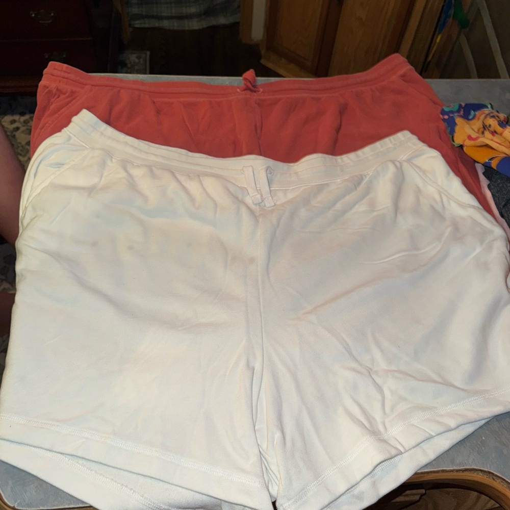 Old Navy Coral and White Shorts Set